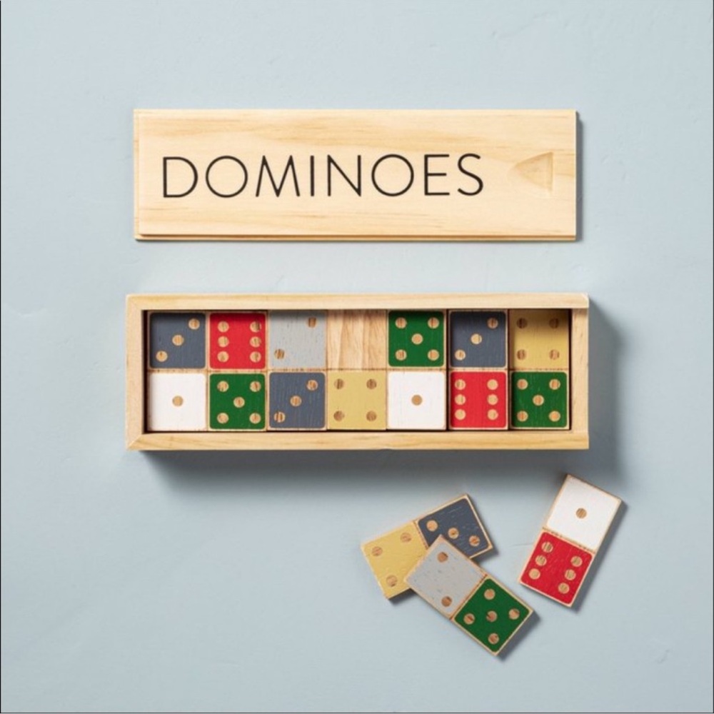NWT Hearth & Hand Wooden Dominoes Set Magnolia Kids Toy